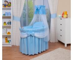 WALDIN Baby Stubenwagen-Set mit Ausstattung, XXL, Bollerwagen,komplett, 6 Modelle wählbar,blau/weiß