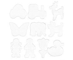 10 Stücke Bügelperlen Stiftplatten Steckplatten Perlen Transparent Pegboards in vielen Formen