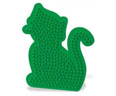 SES Creative SES00792 Bügelperlen Stiftplatte Katze Stecktafel, Grün