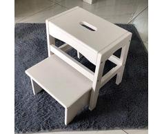 JPVGIA Niedriger Hocker Massivholz-Tritthocker Erwachsenen-Schuhbank Aufsteigender Hocker Klettern Hoher Pier-Hocker aus Holz Kinderbank 37x44x41cm (Color : White)