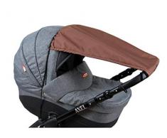 BABYLUX Sonnenschutz UV Rollo Schütz SONNENSEGEL Sonnendach für Kinderwagen Buggy (Braun)