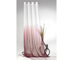 heimtexland Ösenschal mit Farbverlauf in beere HxB 245x135 cm Voile transparent - ÖKOTEX geprüft - Gardine Vorhang Dekoschal pink Typ501