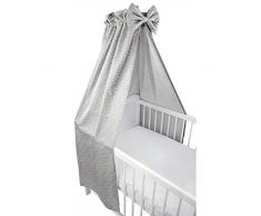 TupTam Babybett Himmel mit Schleifchen, Farbe: Sterne Grau 2, Größe: ca. 160x240 cm