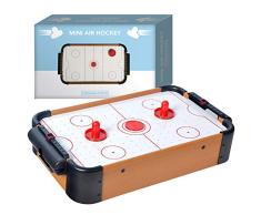 Mini Tischhockey | Gesamtpaket | Premium Qualität | Maße 10 x 31 x 56 cm | 2 Palets | 2 Drücker | 1 Motor mit Air Flux | Familien Spiel Kinder und Erwachsene | Von OriginalCup®