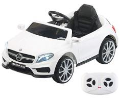 Playtastic Elektroauto: Kinderauto Mercedes-Benz GLA 45, bis 7 km/h, Fernsteuerung, MP3, weiß (Kinder Elektroauto)