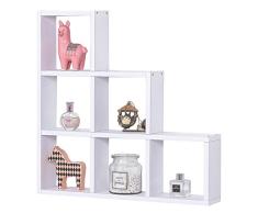 EUGAD 0210QJ Wandregal Wandboard Bücherregal CD DVD Regal aus MDF Holz DIY Weiß