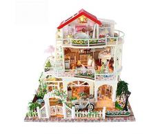 Soul hill DIY Mini Room Set zum Holzbaukästen Holzhausmodell Gebäude Set Mini-DIY Miniatur-Ausstattung des Zimmers Holzbaukästen (Farbe: Mehrfarbig, Größe: 37.5x11x32.5cm)