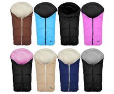 Winterfußsack / Fußsack für Babyschale / Autobabyschale / Baby Autositz / Kinderwagenschale (Gruppe 0+) (Schwarz/Schwarz)