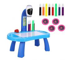 VBESTLIFE Projektor Lernen/Zeichentisch,Zeichnen Lernen, Spieltisch Art Maltisch Projektor Zeichnen für Geschenk für bildungs/Kinder/Spielzeug.(Blau)