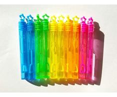 Waymeduo12 Stück. Mini Seifenblasenstäbe, in Neonfarben, Regenbogensterne, für Kinderparty, Geburtstag, Partytüten