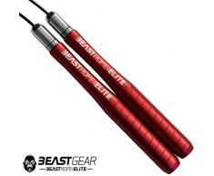 Beast Gear - Beast Rope Elite Springseil - Premium High-End Aluminium Speed Rope für Fitness, Konditionierung & Fettabbau. Ideal für Crossfit, Boxen, MMA, HIIT Intervall-Training & Double Unders