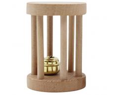 Toruiwa Papageienspielzeug Vögel Kauen Spielzeug Holz Rasseln Glocke für Papageien und Hamster