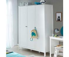 trendteam smart living Babyzimmer Kleiderschrank Schrank, 141 x 192 x 51 cm in Weiß mit viel Stauraum