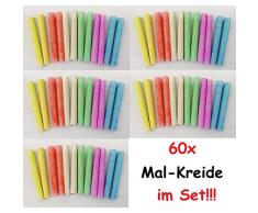 60x Kreide im Set Tafelkreide Buntstifte Malkreide Schulkreide Straßenkreide Kinder bunt