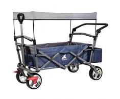 WOLTU® Bollerwagen faltbar Handwagen Strandwagen mit Dach, 4 Rollen mit Bremse, für den Garten Camping Kinder, 80 kg belastbar TW002blg