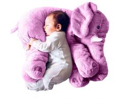 MJTP Weiche Elefanten Schlafkissen Elefanten Stofftier Elefanten Plüsch Spielzeug Plüsch Elefant Kuscheltier Flauschiges Spielzeug Plüschtier (Pink, L) (Purple, L)