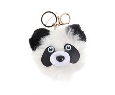 Amosfun Weißer Plüschpanda Keychain Plüschtier Verziert Hängenden Schlüsselringschlüsselhalter für Rucksackhandtaschen-Umhängetasche