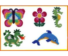 Hama Midi Stiftplatten Set 19 Midi Bügelperlen (Drache,Delphin,Seepferd,Blume,Schmetterling)