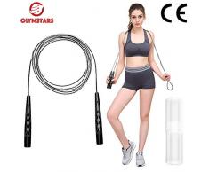 Olymstars Springseil - Einstellbar und Leichtgewicht Jumping Rope -Skipping Rope Für Fitness, Abnehmen, Kalorienverbrauch, Ausdauer, Boxen, HIIT - Springseil für Erwachsene, Kinder, Damen und Herren