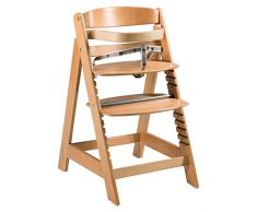 roba Treppenhochstuhl Sit Up Click, mitwachsender Hochstuhl vom Babyhochstuhl bis zum Jugendstuhl, innovativer Klickverschluss, Holz, natur