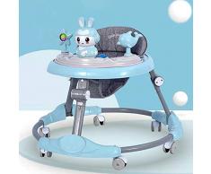 JSHS Lauflernwagen, Verstellbarer Multifunktions-Lauflernwagen, Anti-O-Bein und Anti-Rollover, Lauflernwagen für Kinder von 6 bis 18 Monaten,Blau