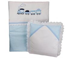 Kinderwagenset Baby Bettw/äsche Garnitur f/ür Kinderwagen Kissen Decke F/üllung Anker gro/ß blau//Steifenmuster 2 tlg.