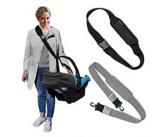 Babies1st Tragegurt Babyschale, Gurt aus Nylon, rutschfestes atmungsaktives Schulterpolster inkl. Schultergurt-Funktion, multifunktionelle Tragehilfe für Babyschalen und Reisetaschen