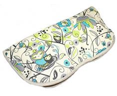 Handwärmer Muff Lammwolle für Kinderwagen Eule Netz Türkis