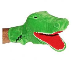 alles-meine.de GmbH Handpuppe Krokodil - Handspielpuppe aus Plüsch - groß grüner Alligator Geschichte Kuschelkrokodil Leistenkrokodil Kaiman Reptilien Tiere Tier