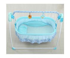 Savada Elektrische Baby Wiege - Automatik Babyschaukel Platz Safe Babywippe Babyschale Blau für 0-18 Monate Baby, Musik + Matte + Moskitonetze
