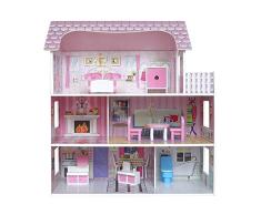 Kiddi Style Viktorianisches Puppenhaus aus Holz – Puppenstube & Holzpuppenhaus mit Puppenmöbel