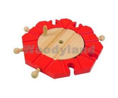 HOLZEISENBAHN ZUBEHÖR EISENBAHN mech. DREHSCHEIBE HOLZ - paßt zu allen gängigen Holzschienen - Holzspielzeug - für Holzeisenbahn