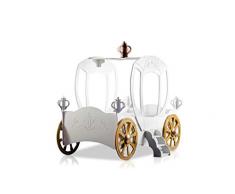 Kinderbett Prinzessin Kutsche in Weiß mit Matratze