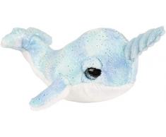 Suki 14537 Kuscheltier Narwahl Captain hellblau mit Glitzer - Schuppen 15 cm Narwal Wal Schwertfisch Plüschtier Stofftier Spielzeug Baby Kind Plüsch