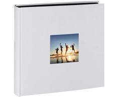 Hama Fotoalbum Jumbo 30x30 cm (Fotobuch mit 100 schwarzen Seiten, Hochzeitsalbum für 400 Fotos, Gästebuch zum Selbstgestalten und Einkleben) weiß