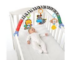 Singring Spielbogen Spielzeug für den Kinderwagen Bett oder Buggy mit Rassel und BB Gerät (Zebra)