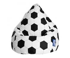 lifestyle4living Sitzsack für Kinder, Fussball Motiv, Baumwoll Bezug | Bequemer Sitzsackfussball 100% Öko-Tex Zertifiziert