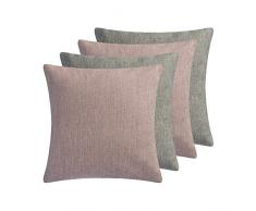 Sabeatex® 4 Stück Sofakissen- Set mit Softline Füllkissen Couchkissen, Dekokissen, Bezugstoff/Comfortline mit RV, Größe 40x40, Design Ferrara Made in Germany