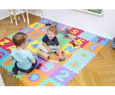 KIDUKU® 86 teilige Puzzlematte Kinderspielteppich Spielmatte Spielteppich Schaumstoffmatte Kinderteppich, Zahlen und Buchstaben, Maß je Matte ca. 31,5 x 31,5 cm