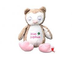 Eule Kuscheltier Stofftier mit Stickerei