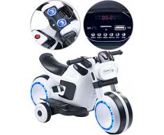 Playtastic Kinderfahrzeuge: Futuristisches Elektro-Kindermotorrad mit LED-Licht und MP3-Player (Elektrofahrzeuge)