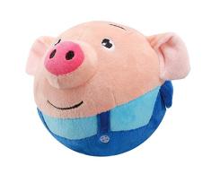 LOVIVER Nettes Plüschschwein Sprechen Springen Singen Cartoon Ball Kinder Lernspielzeug Geschenk Bouncing Toy +70 Songs Recordable - Blau