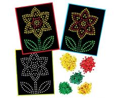 Baker Ross Narzissen Paillettenbild-Bastelset - Bastelsets für Kinder zum Basteln und Ausstellen (4 Stück)