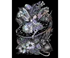 MAMMUT 8290548 - Artfoil, Kratzbild, Fantasiemotiv, Fee, Holografie, Komplettset mit Kratzbild, Kratzmesser und Anleitung, Scraper, Scratch, glänzend, Kratzset für Kinder ab 8 Jahre