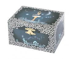 Trousselier - Ballerina - Musikschmuckdose - Spieluhr - Ideales Geschenk für junge Mädchen - Phosphoreszierend - Leuchtet im Dunkeln - Musik Schwanensee - Farbe dunkelblau