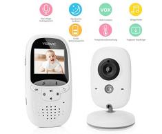 Yissvic Babyphone 2.4GHz mit Kamera Wireless Video Baby Monitor Nachtsicht Gegensprechfunktion Temperatursensor 2.0 Zoll LCD (Verpackung MEHRWEG)