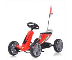 Ferrari Kinder Go Kart Kettcar Tretauto Kinderfahrzeug Tretfahrzeug Gokart Kinderauto offiziell lizenziert Renncart mit Eva Reifen ab 3 Jahren in Rot