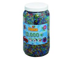 Hama 211-54 - Bügelperlen Dose mit ca. 13.000 Perlen, transparent mit Glitter