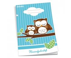 Hausaufgabenhefte, im transparenten Umschlag (vor-eingeschlagen) A5 | verschiedene Motive zur Auswahl | Hier ist für Jeden etwas dabei! (Kuscheleulen)