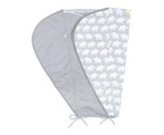 Priebes Sonnensegel Johanna UV Schutz 50+ | Sonnendach mit Seitenschutz | Universal Sonnenschutz | Sonnensegel für Kinderwagen & Buggy, Design:elefanten grau